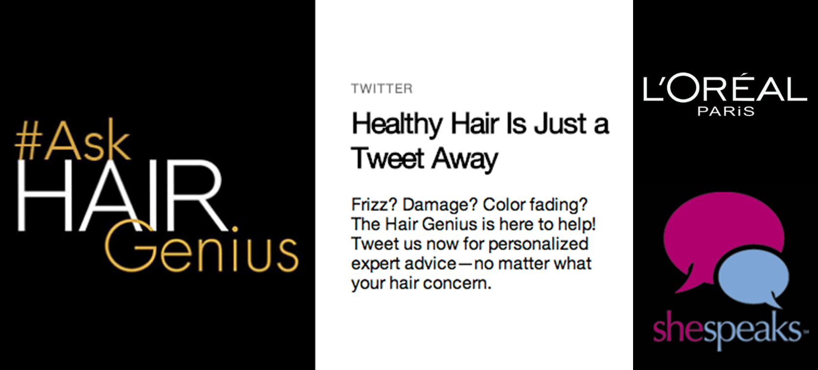 #AskHairGenius and #AdvancedHaircare - Logo - https://s41078.pcdn.co/wp-content/uploads/2018/11/LOrealSheSpeaks-1.png