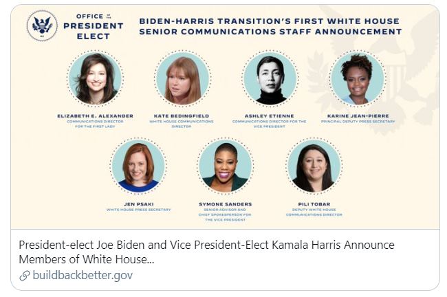 What Biden’s all-women comms team means for the industry