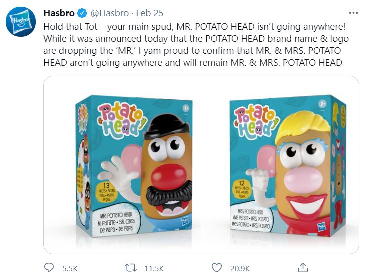 Potato head gender flap