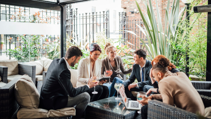 Business People Drinking After Work