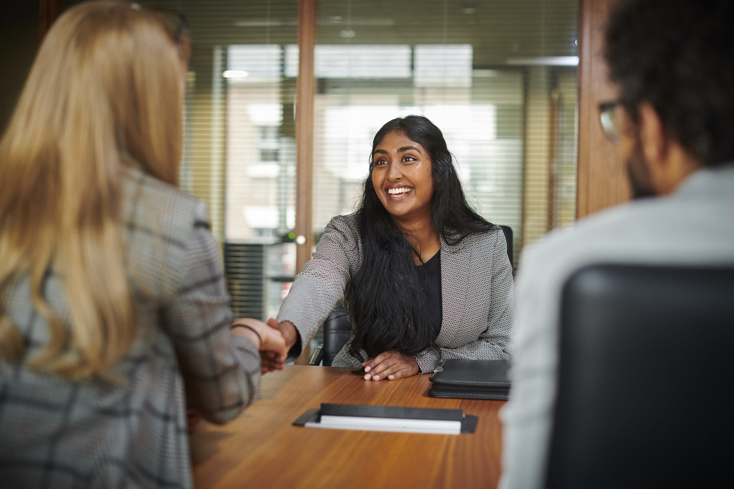 young graduate keen to impress at her first interview